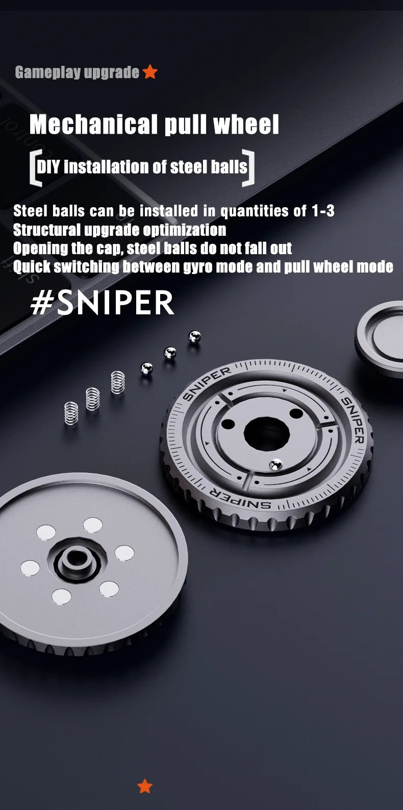 Fidget spinner Mechanical Coin Fingertip Stainless Steel EDC Anti-stress Fidget Slider Spinner Office Toys for Adult Gifts