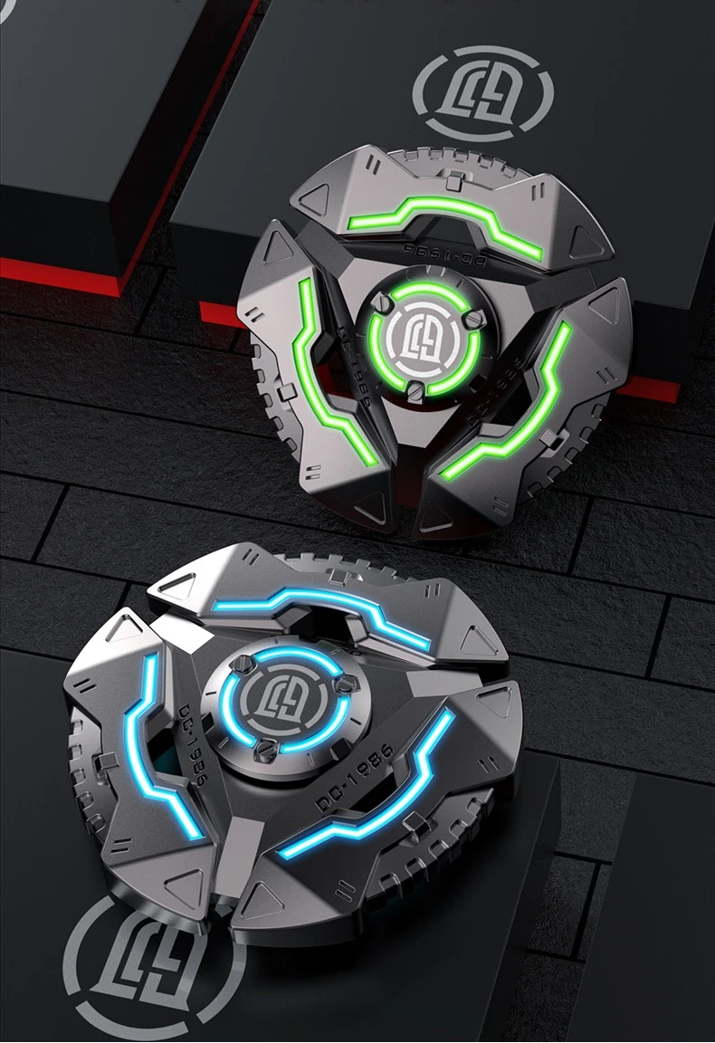 Fidget Spinner Metal Luminous Long Time Rotation Multifunctional Hand Twist Adult Stress Relief Toy Gyro ATOM
