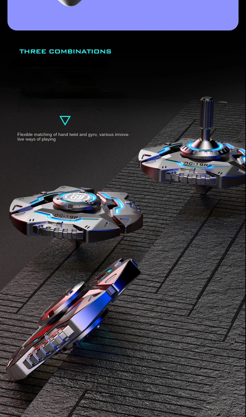 Fidget Spinner Metal Luminous Long Time Rotation Multifunctional Hand Twist Adult Stress Relief Toy Gyro ATOM