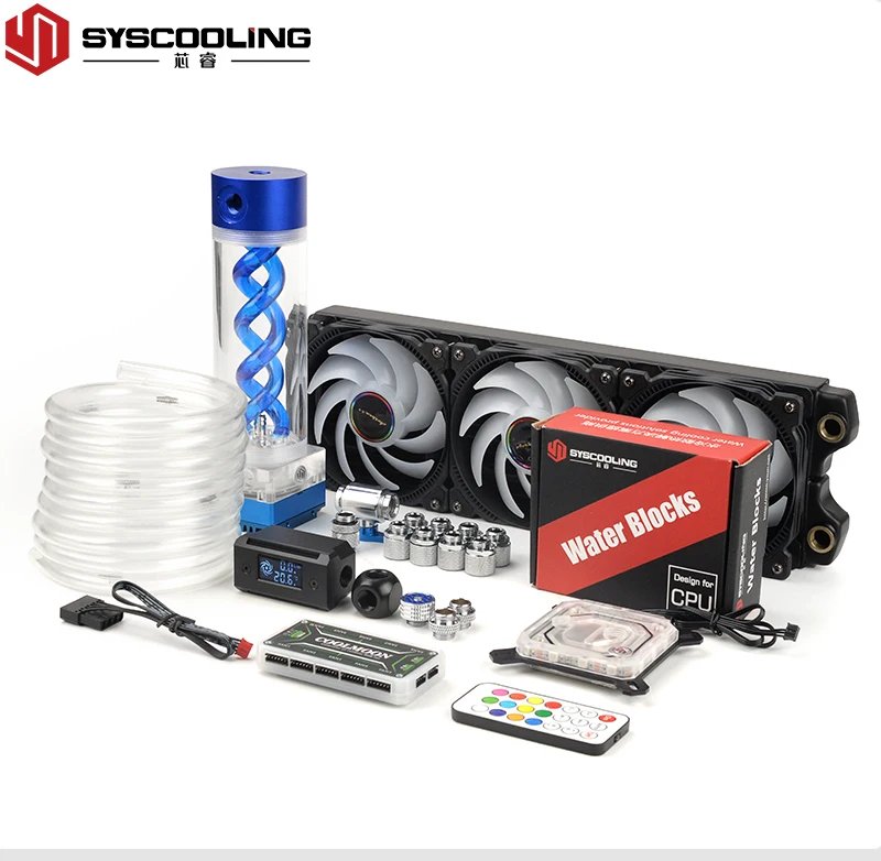 Syscooling DIY PC Water liquid Cooling Fan Kit Heat Sink kit for CPU soft tube water cooling kit