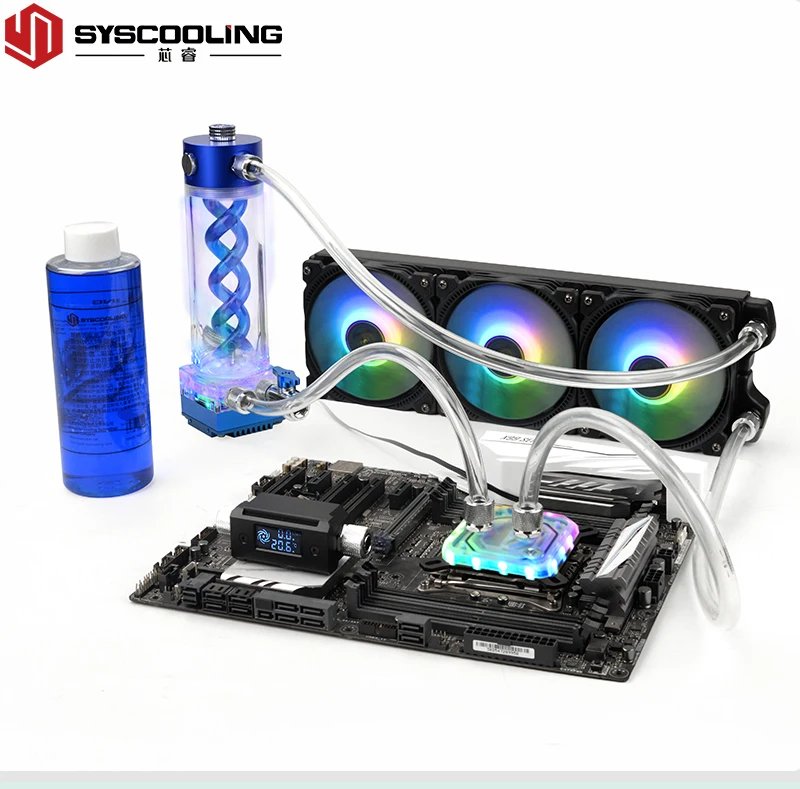 Syscooling DIY PC Water liquid Cooling Fan Kit Heat Sink kit for CPU soft tube water cooling kit