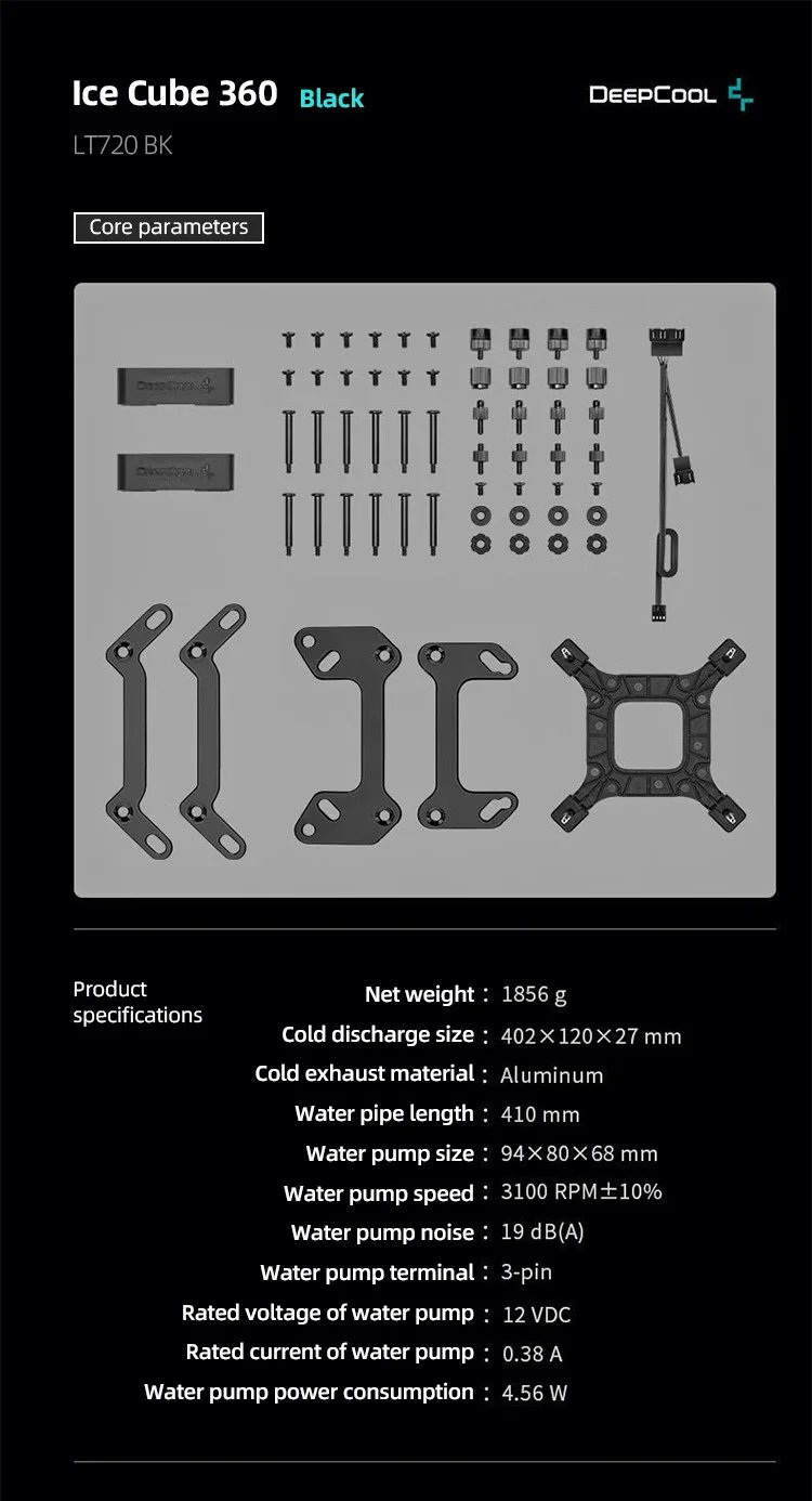 DeepCool LT720 CPU Liquid Water Cooling 360mm Integrated CPU Cooler 120mm ARGB Fan DIY Radiator For LGA1700/2011/115x AM4 AM5