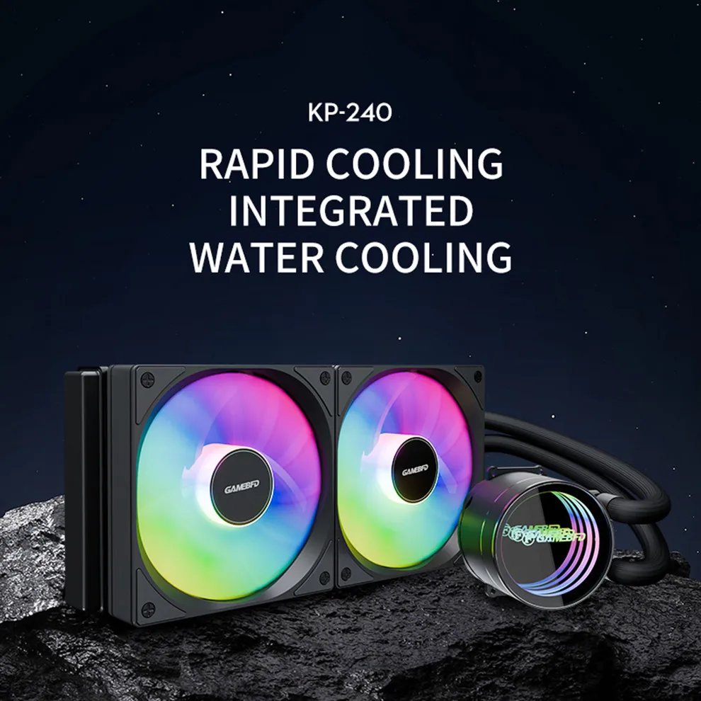 KP-240 CPU 240mm Water Cooling Computer Cooler AIO RGB ARGB Liquid Fan Ventilador Radiator For LGA115X 1200 1700 2011 AM4 AM5