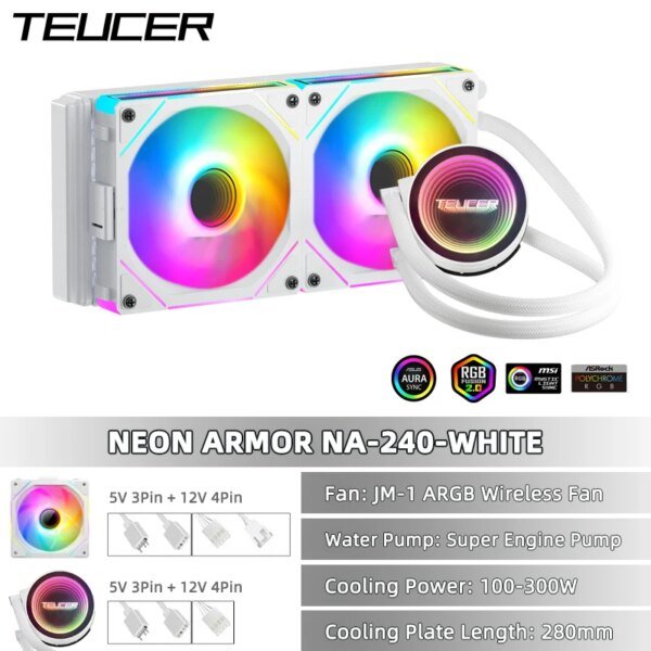 TEUCER CPU Water Cooler With JM-1 Fan All In One CPU Liquid Cooling 240mm/360mm ARGB Water-Cooled Radiator for X99 Motherboard - Image 5