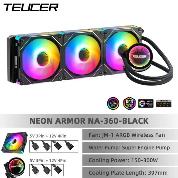 TEUCER CPU Water Cooler With JM-1 Fan All In One CPU Liquid Cooling 240mm/360mm ARGB Water-Cooled Radiator for X99 Motherboard - Image 6