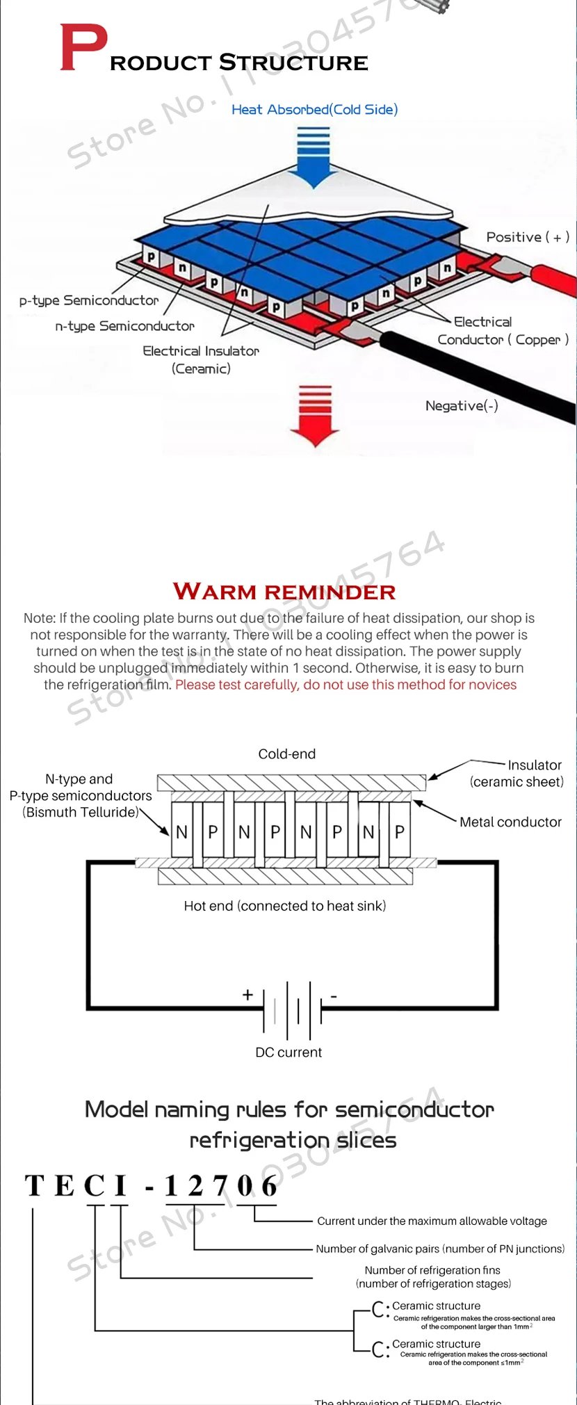 Thermoelectric Cooler Peltier 40*40mm Module Water Cooling CPU&GPU Block Radiator TEC1-12705 TEC1-12706