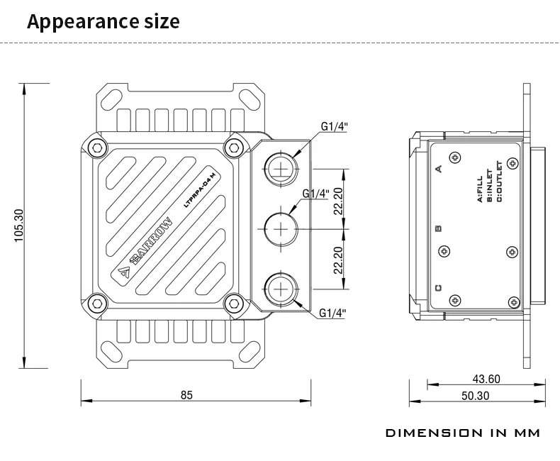 Barrow CPU Cooler LTPRK-04I M/LTPRKA-04 M Pump Reservoir Liquid Block All-in-one for LGA115X 1200 1700 AM4 Water Cooled System