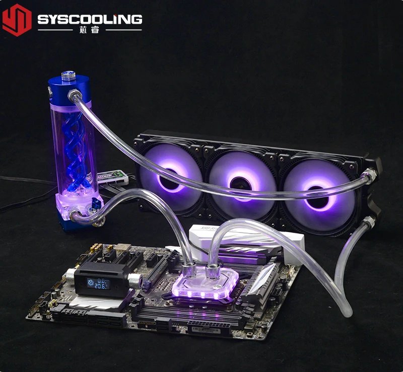 Syscooling PC Water Cooling Kit 360mm radiator DIY liquid cooling soft tube system with 5V RGB lights support  AMD/intel CPU