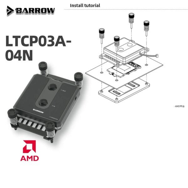 Barrow CPU Water Cooler LTCP03-04I/LTCP03A-04N Liquid Cooling Block for LGA115X 1200 1700 AM5 PC Gaming Water Cooling Building - Image 5