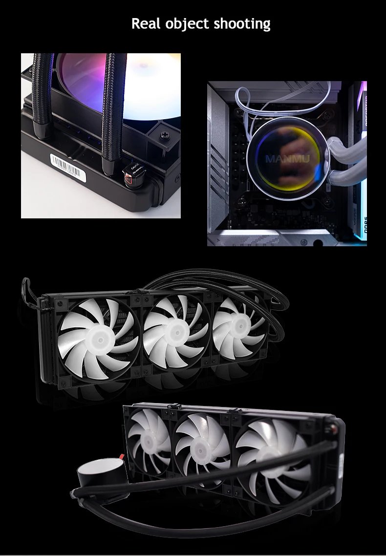 Manmu OEM 240mm Colorful Rgb Fan 120mm Computer Processor Copper Radiator PC Aio Cpu Water Cooler