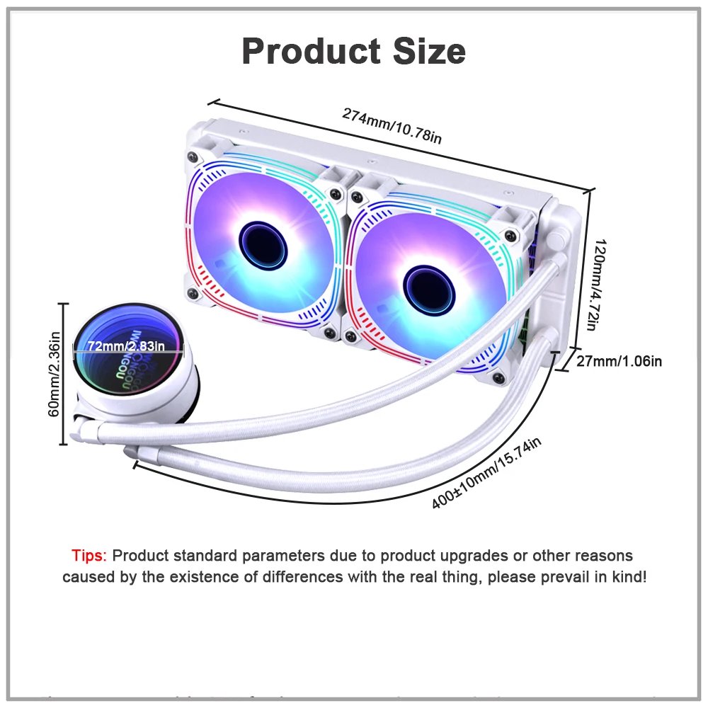 360mm Cooler X99 Lga2011 Processor Cooling Display IWONGOU Liquid Cooler for Cpu Fans 120mm Rgb Ventilador for Intel 1366/1700