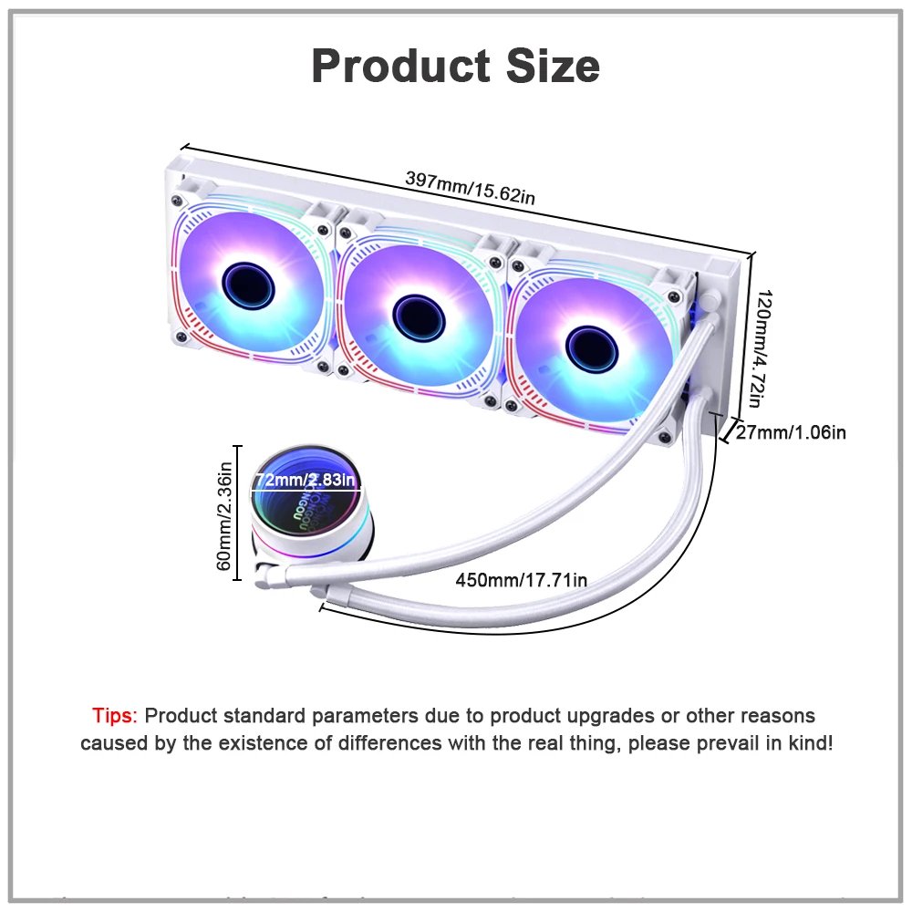 360mm Cooler X99 Lga2011 Processor Cooling Display IWONGOU Liquid Cooler for Cpu Fans 120mm Rgb Ventilador for Intel 1366/1700