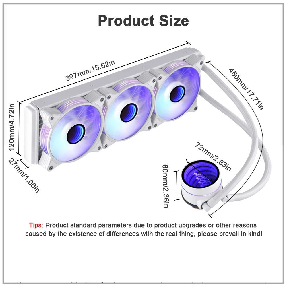 360mm Cooler X99 Lga2011 Processor Cooling Display IWONGOU Liquid Cooler for Cpu Fans 120mm Rgb Ventilador for Intel 1366/1700