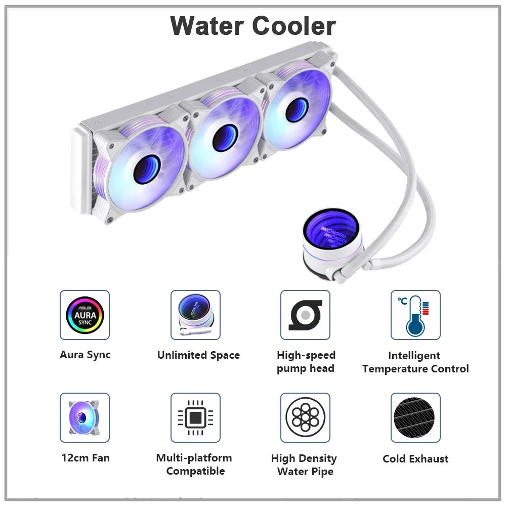 Pc Water Cooling Heatsink ARGB 120mm Fan Lga 2011 V3 Cooler IWONGOU Water Cooler X99 Branco for Intel 1700/1200/1155/AM4 AMD