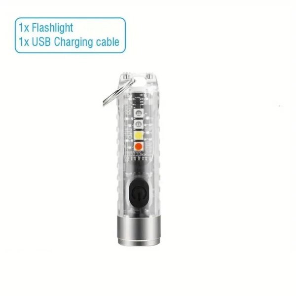 1PC Rechargeable Mini Keychain Flashlight with 10 Modes and Magnetic Base - Ideal for Camping and Outdoor Activities - Image 6