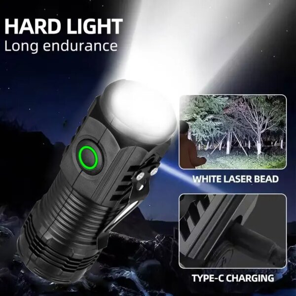 New Ultra Powerful Flashlight 3 Core LED Mini Tactical Flashlight Rechargeable High Power LED Torch Metal Pen Clip Hand Lamp