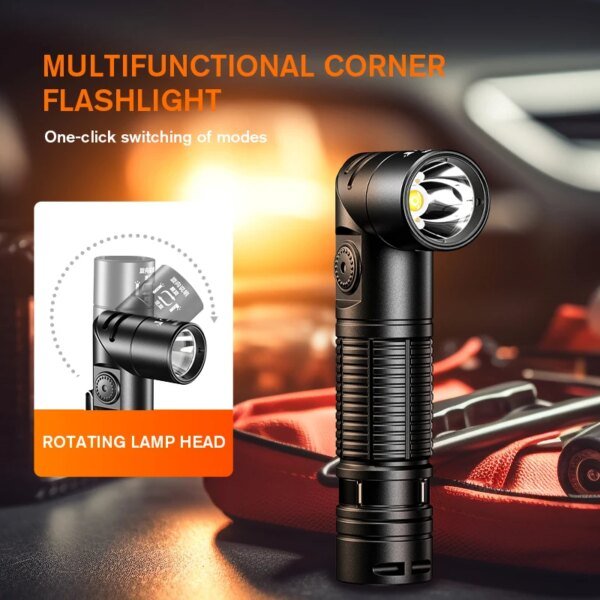 New SUPERFIRE G19-S LED Headlamp USB C Rechargeable 90° Headlight 14500 Flashlight with Indicator Magnet Tail, Head Flash Light - Image 2