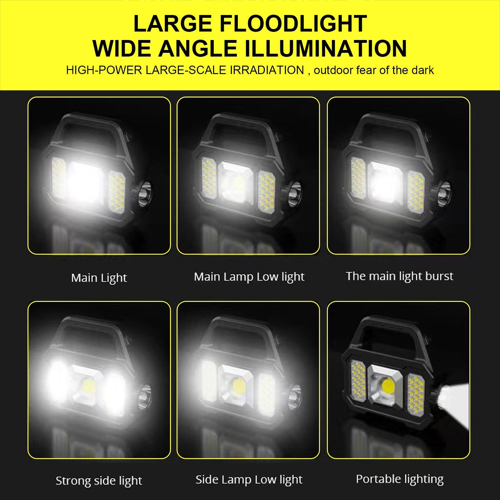 Solar Rechargeable Flashlight  Zoomable Waterproof  COB LED Torch Brightly Light Portable Powerful Lantern  for Camping