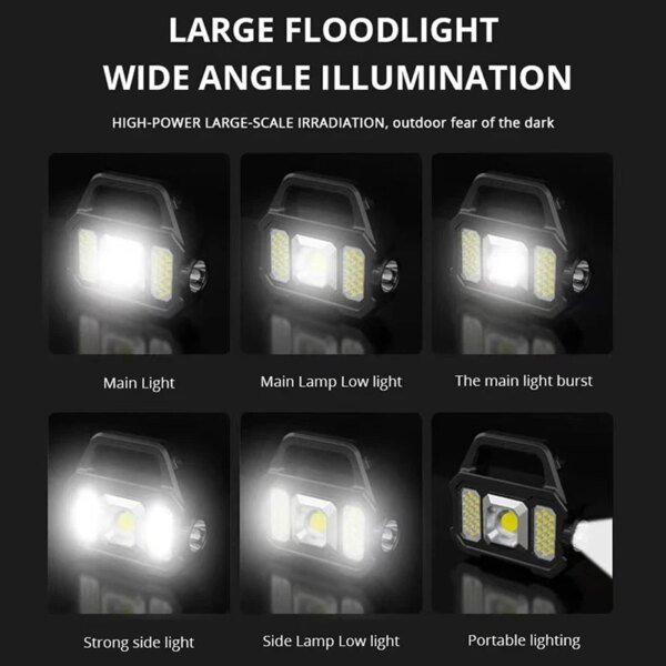 Solar Rechargeable Flashlight  Zoomable Waterproof  COB LED Torch Brightly Light Portable Powerful Lantern  for Camping - Image 2