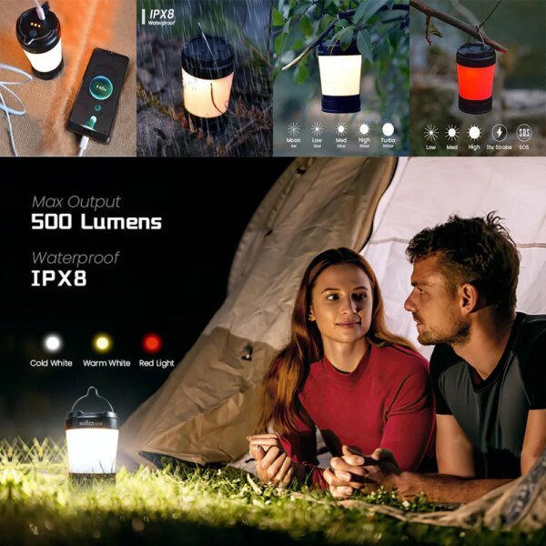 Sofirn LT1S USB C 21700 Rechargeable Camping Light Powerful Torch Portable Emergency Lantern 2700K-6500K with Reverse Charging - Image 3