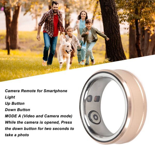 Smart Ring Health Tracker BT 5.1 NFC Sleep Body Temperature Monitoring Step Counter IP68 Smart Ring for Video Scrolling Book Pag - Image 2