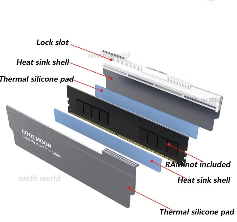 CR-D134S ARGB RAM Heatsink Heat Spreader Cooler Memory Cooling Vest for Desktop Computer PC Memory