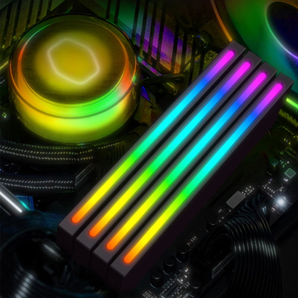 Computer DDR3 DDR4 DDR5 5V 3PIN ARGB Sync Memory Module Radiator PC RGB Colorful RAM Cooler Heatsink