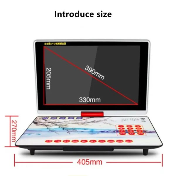 Full Format Mobile 25 Inch DVD VCD CD EVD Discs Machine HD 1280P Video Player MP3 4 AV Input Output TF Card USB Headset TV Port