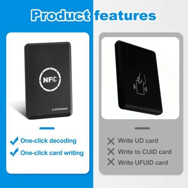 RFID NFC Copier Duplicator 13.56Khz Key Fob NFC Smart Card Reader Writer 13.56Mhz Encrypted Programmer USB UID T5577 Accessories - Image 6