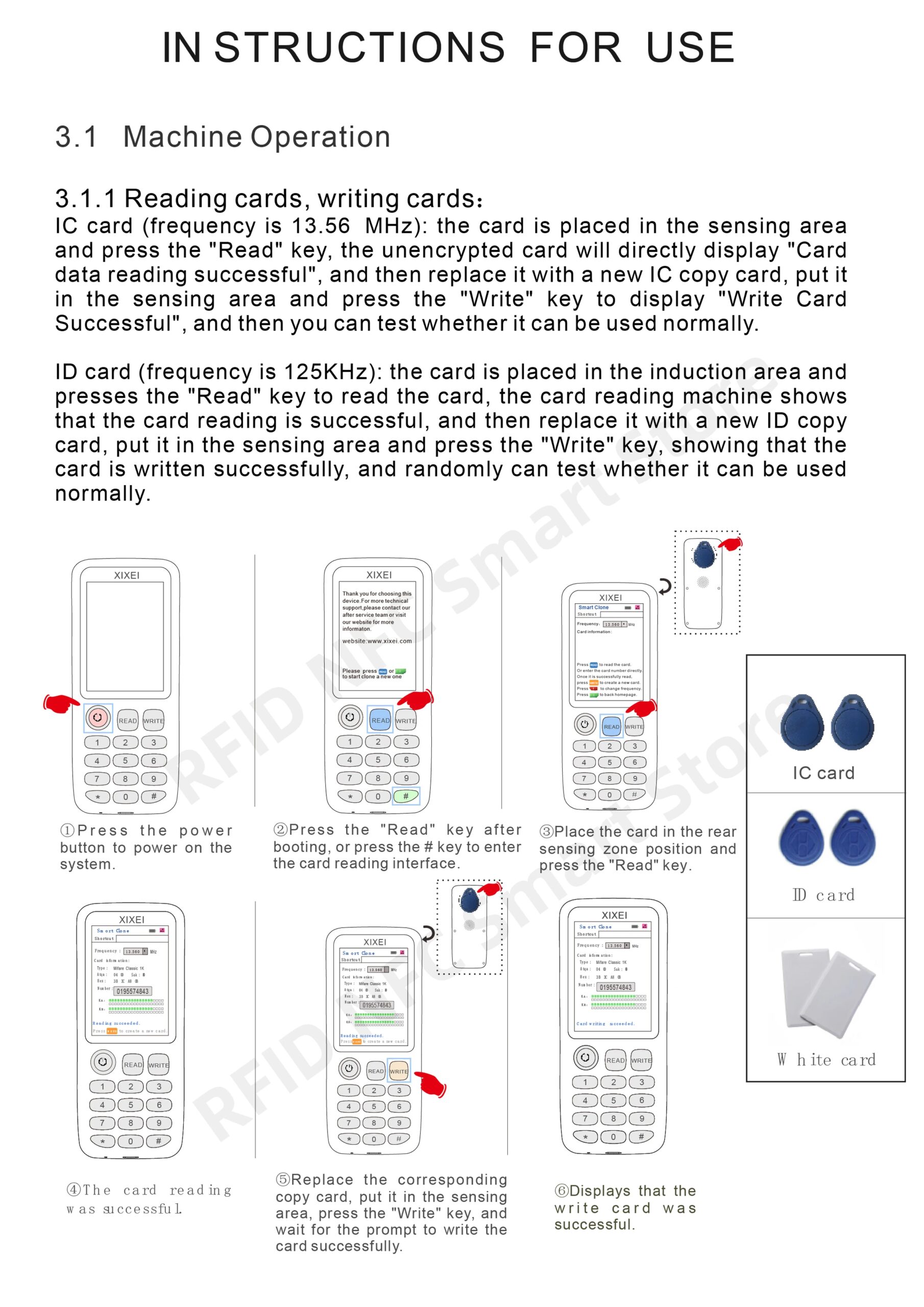 X7 Smart Card Reader RFID Key Clone Copier IC ID Token Copy Duplicator 125Khz Badge Writer 13.56Mhz NFC Tag Programmer