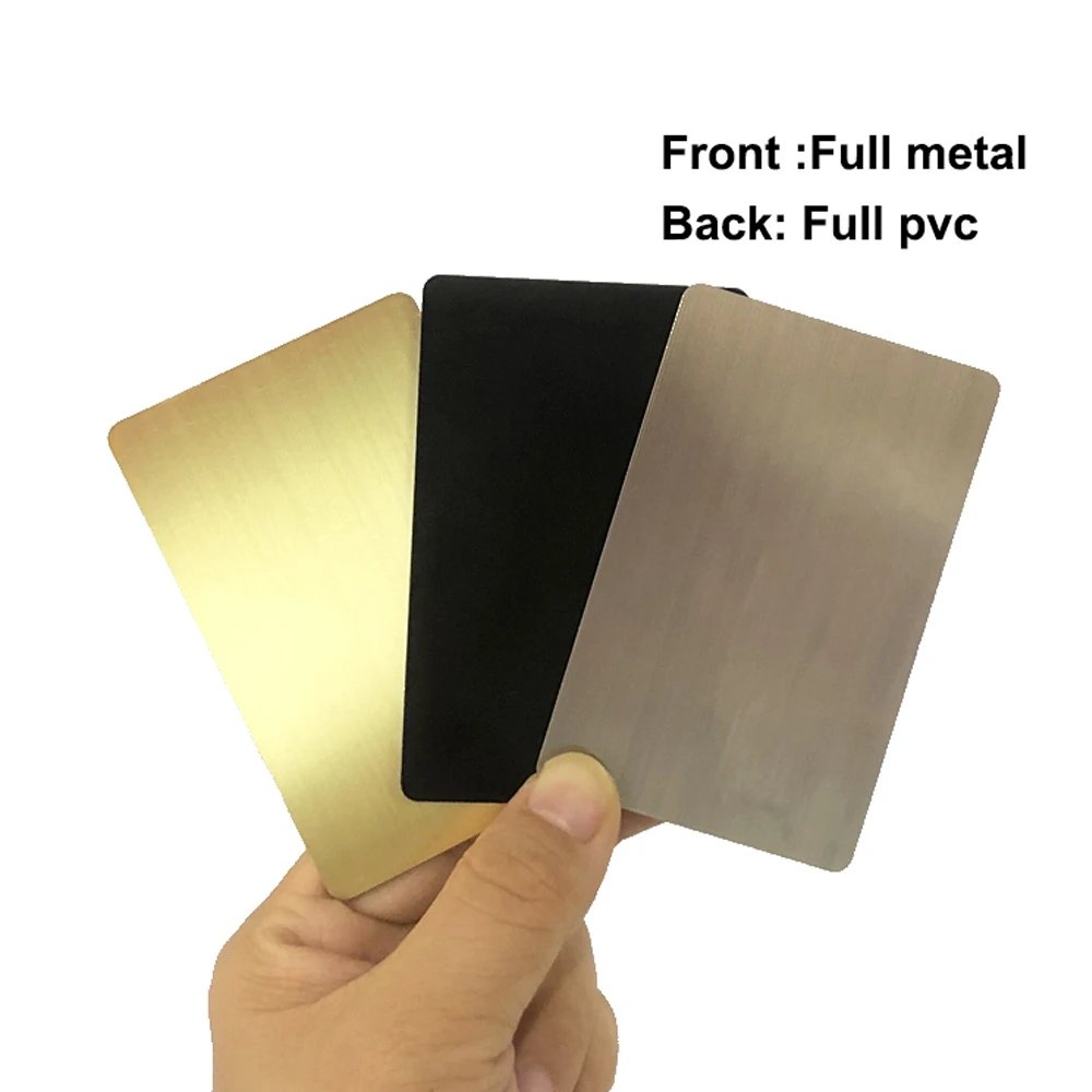 5-Pack 13.56MHz NFC Blank Metal-PVC Hybrid Business Cards with 215 Chip & 504-Byte Memory, Laser Customizable on Metal Side