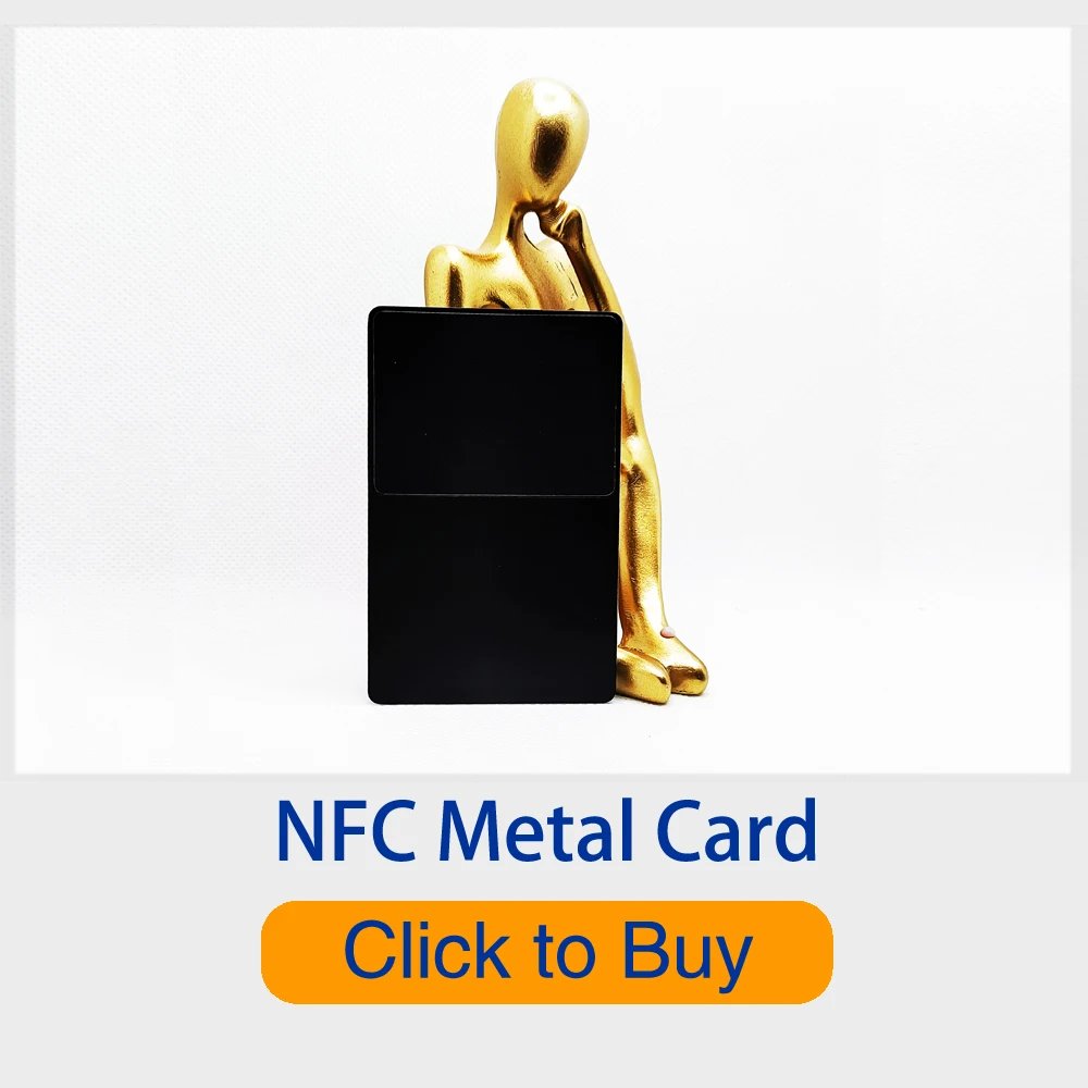 5-Pack 13.56MHz NFC Blank Metal-PVC Hybrid Business Cards with 215 Chip & 504-Byte Memory, Laser Customizable on Metal Side