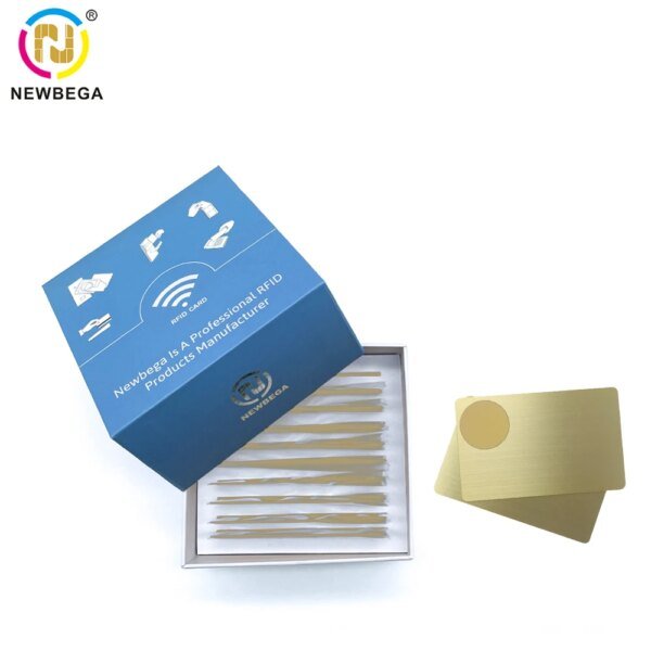 NFC Metal Cards Ntag215/216, Contact SLE4442 Chip,Smart Business Social Digital Card,13.56MHZ,10pcs With Gift Box - Image 5