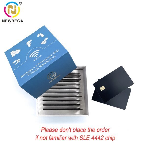 NFC Metal Cards Ntag215/216, Contact SLE4442 Chip,Smart Business Social Digital Card,13.56MHZ,10pcs With Gift Box - Image 2