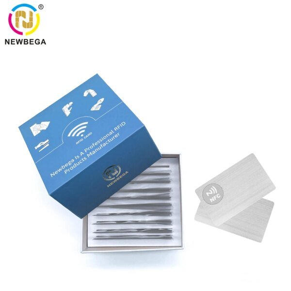 NFC Metal Cards Ntag215/216, Contact SLE4442 Chip,Smart Business Social Digital Card,13.56MHZ,10pcs With Gift Box - Image 3