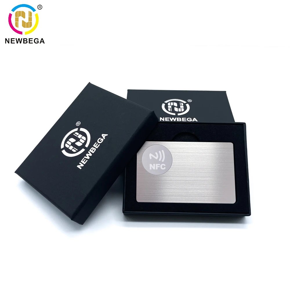 5PCS Metal NFC Card Ntag215/216 Chip,Contact SLE4442 chip,Smart Business Social Digital Card,13.56MHZ