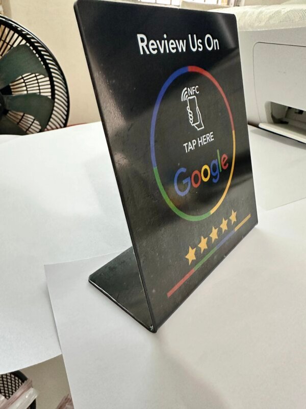 13.56Mhz programmable Google Review Card NFC station table NFC Google Reviews display bending card standing brand bracket Black - Image 4