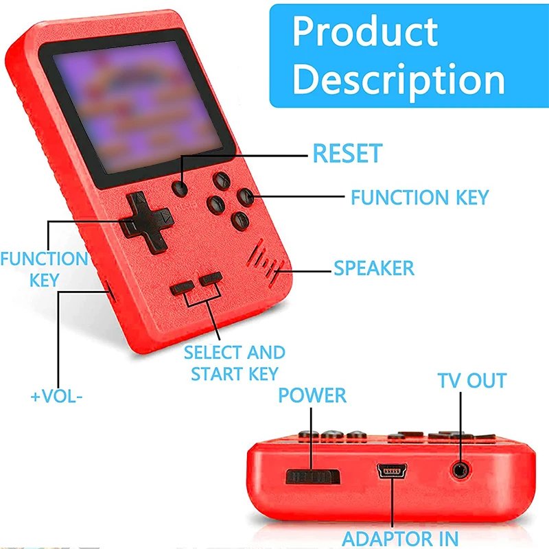 Retro Handheld Game Console Portable Video Game Player with Storage Case 400 Games 3.0 Inch LCD Screen Kids Gift 8-Bit AV Output