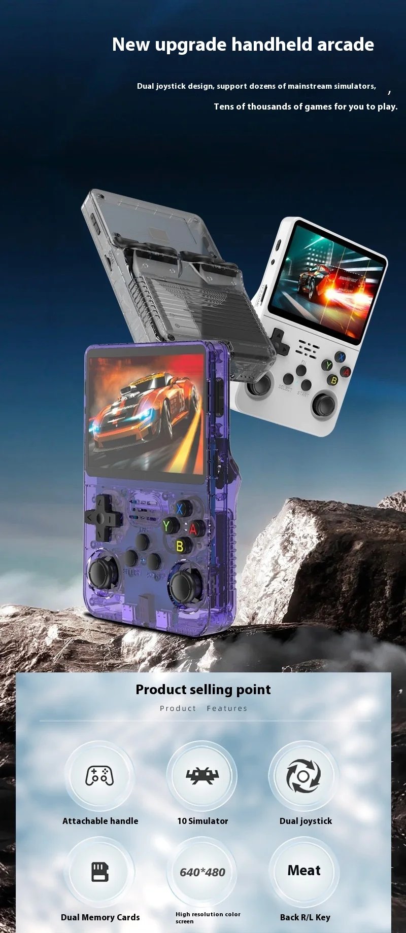 R36S Retro Handheld Video Game Console Linux System 3.5 Inch IPS Screen portable GBA game PS1 open-source handheld game console