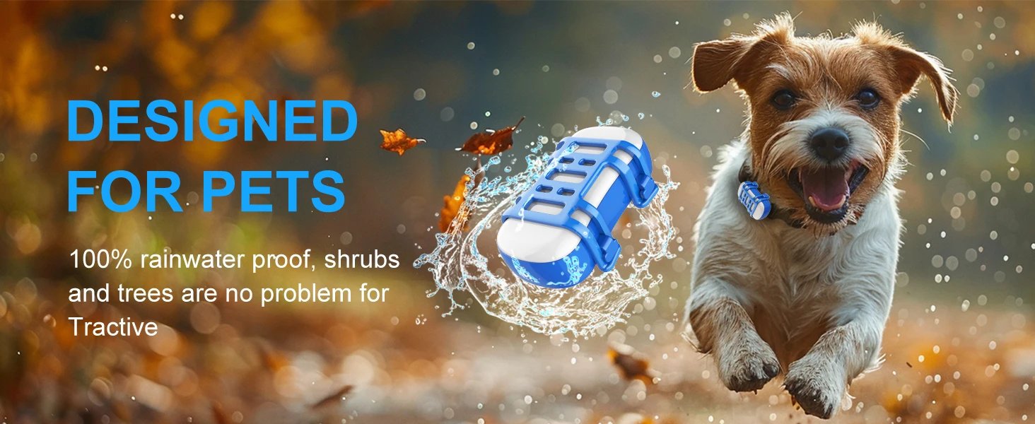 Smart Waterproof GPS Tracker for Dogs and Cats with Beep Sound, Light, Optional Collar and Low Service Fee for Safe Tracking