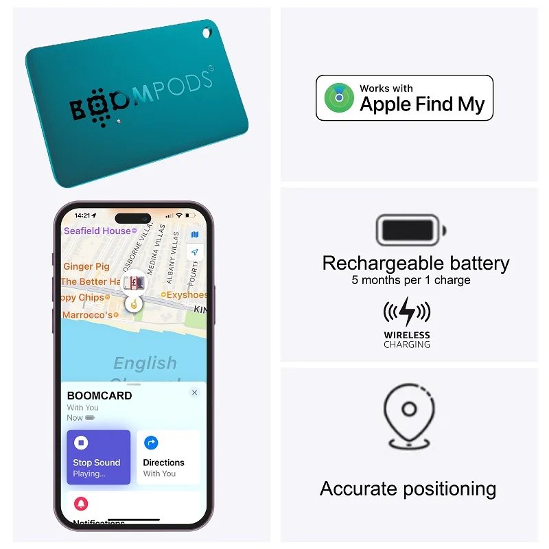 Smart Airtag Card Wireless Charging GPS Tracker Works With Apple Find My Anti-Lost Locator For Passport Wallet Mini Tag Iphone