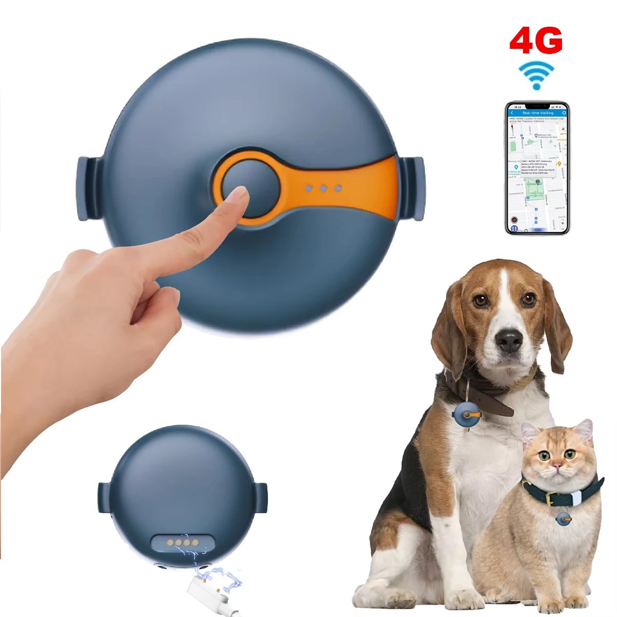 Smart 4G Tracker Gps for Cats Pet Waterproof Mini Gps Tracker One-click Search Anti-loss Real-time Location for Dog Accessories