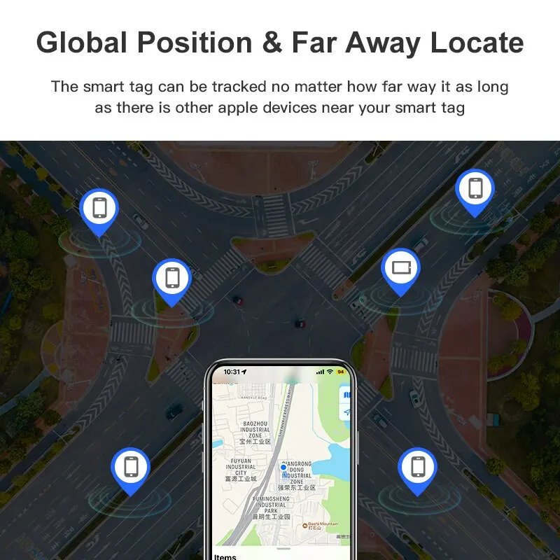 Smart GPS Tracker Work with Apple Find My APP ITag Anti Lost Reminder Device MFI Rated Locator Car Key Pet Kids Finder Pk Airtag