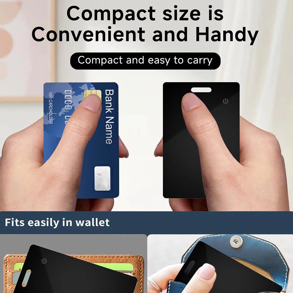 Smart Ultra-thin Wireless Charging Wallet Tracking Card GPS locator Smart Tag iPhone Device Find My Key Finder Bluetooth Tracker