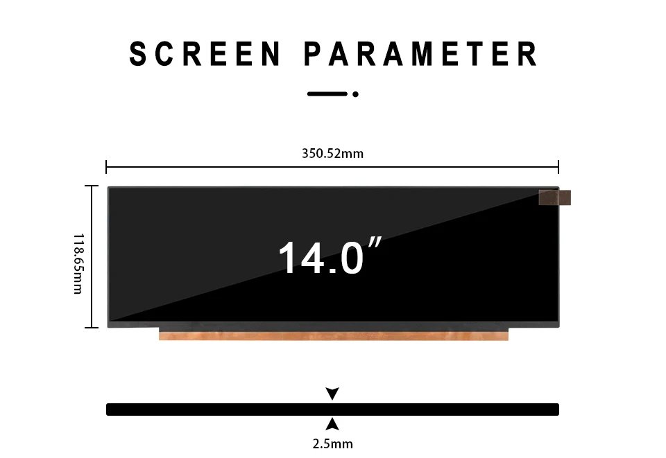 BOE 14 inch long screen 3840×1100 strip screen LCD Display 4K ADS Screen NV140XTM-N52 NV140XTM eDP 30 Pins