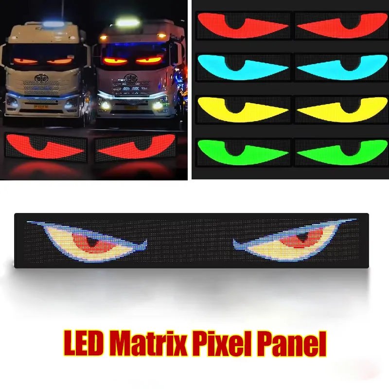 LED Matrix Pixel Panel Light 5V USB Bluetooth Smart App Control Scrolling Advertising Car Sign Animation with Custom Functio