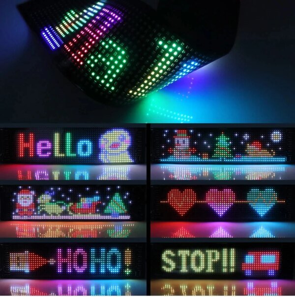 LED Matrix Pixel Panel USB 5V Flexible Addressable RGB Pattern Graffiti Scrolling Text Animation Display Car Shop Bluetooth APP - Image 4