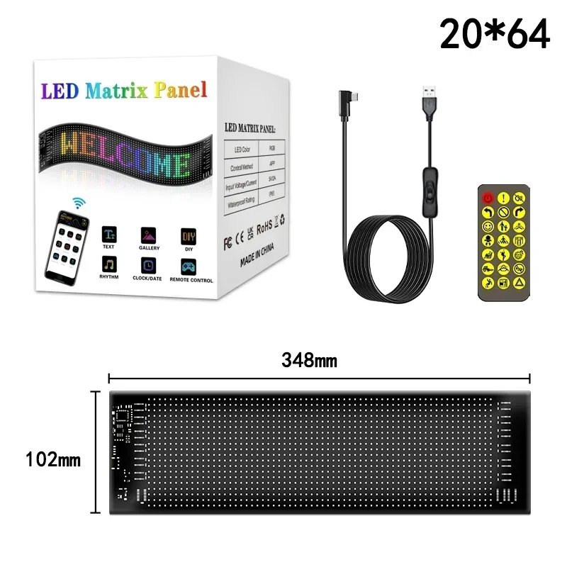 20x64 LEDs 10x35CM