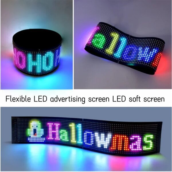 5V USB LED Matrix Pixel Panel with App Control Led Flexible Scrolling Advertising Waterproof RGB Pattern Car Animation Display