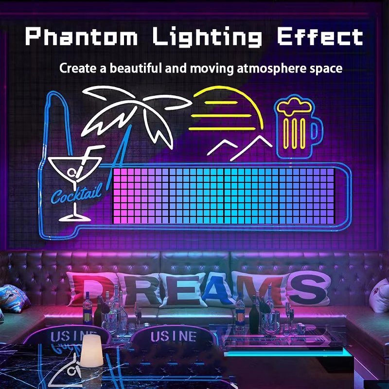 WS2812B DIY Smart Led Matrix Pixel Panel Lamp Addressable RGB Pattern Graffiti Scrolling Text Display Lights App Control Screen